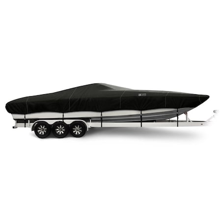 Eevelle Windstorm Boat Cover PERFORMANCE BOAT w/Outboard 30' 6in. L 120in. W Black WSPERF30120B-BLK